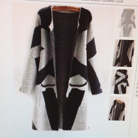 Color block long jacket