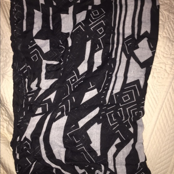 Black and white tribal scarf