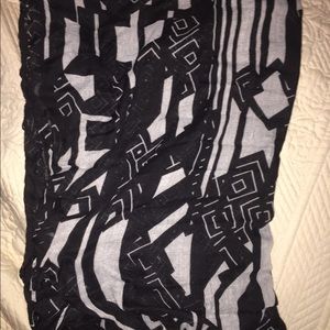 Black and white tribal scarf