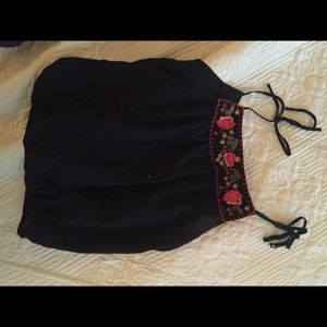 Navy and floral tank