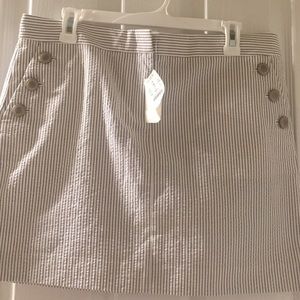 NWT Jcrew seersucker skirt w/ nautical detail