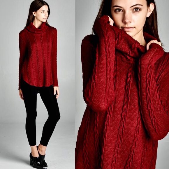 "Valentine" Turtleneck Knitted Sweater Top - Picture 2 of 3