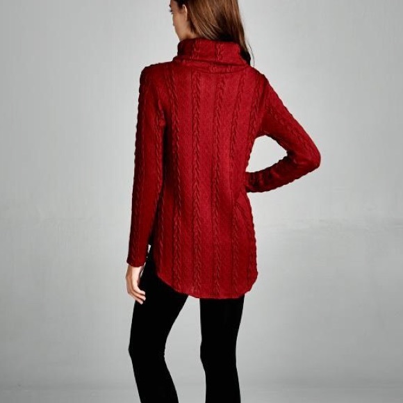 "Valentine" Turtleneck Knitted Sweater Top - Picture 3 of 3