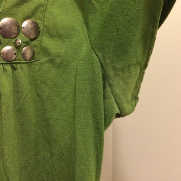 Gitano Olive Green Beaded Top 1X 18/20 - Picture 2 of 2