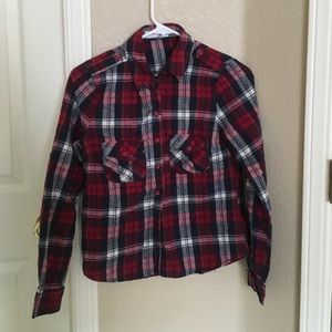 Red white and navy flannel