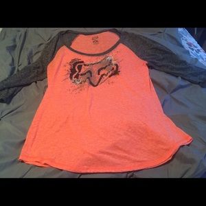 3/4 length sleeve fox racing tee