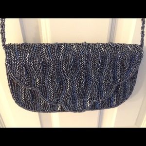 Grey black sequin purse