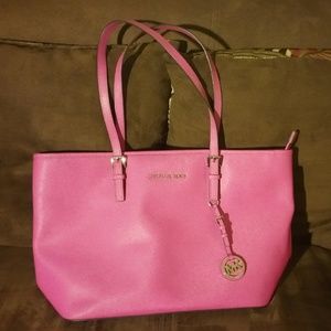 Michael Kors Travel Saffiano Leather Top-Zip Tote