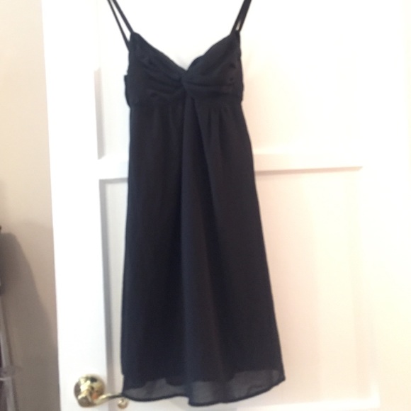 Black Flowy Chiffon Short Length Dress