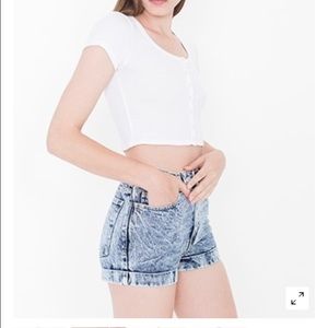 American Apparel Acid Wash HighWaisted Jean Shorts
