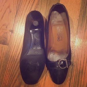 Ferragamo heels w/ buckle