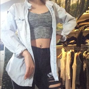 Light wash Denim flannel, loose fit