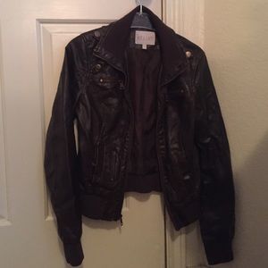 Brown leather jacket