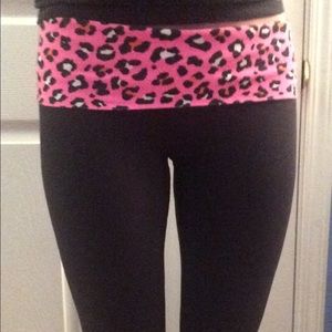 Black with Pink Leopard Leggings