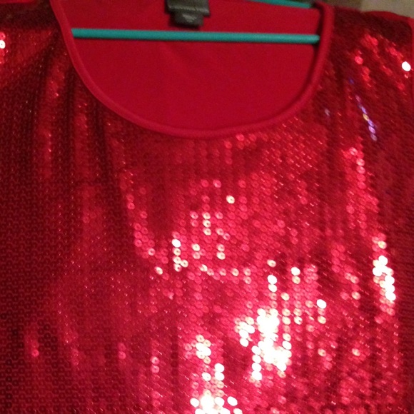 Red sequin tank