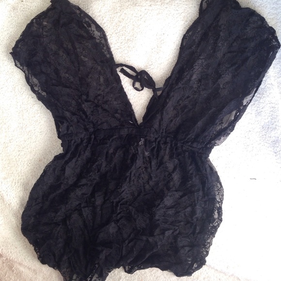 Deep V Lace Detail Top