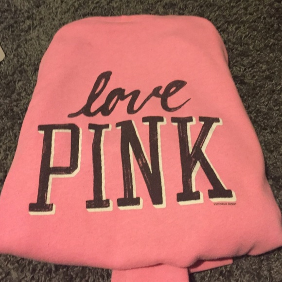 PINK sweatshirt full zip up with hood