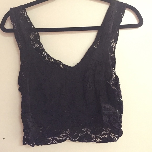 Black Lace Crop Top