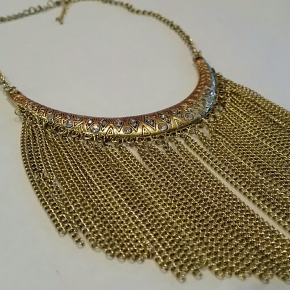 Gold Colored Multi Strand Necklace