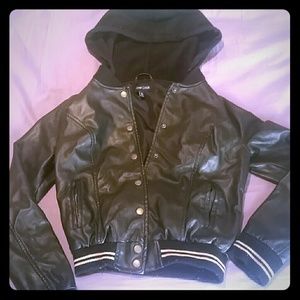 Black leather jacket