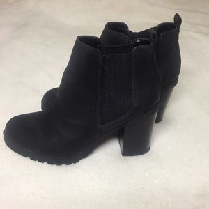 Matte black booties