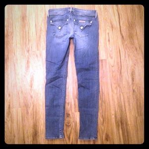 Hudson Skinny Jeans Light Blue Wash Button Pockets