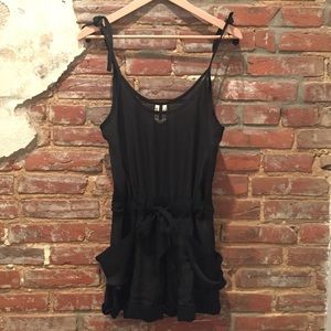 Free People Sheer Black Silky Romper