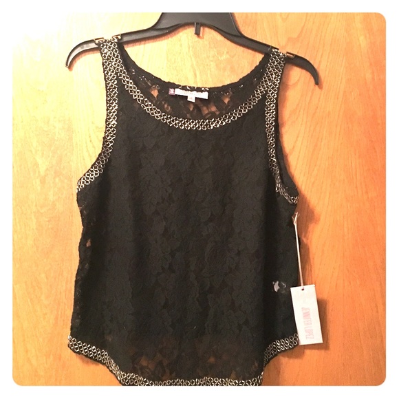Jennifer Lopez lace loose tank with beading