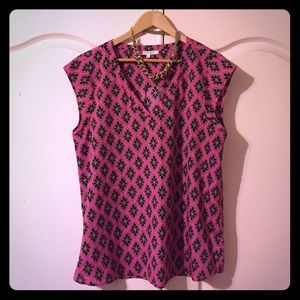 daniel rainn pink sleeveless blouse