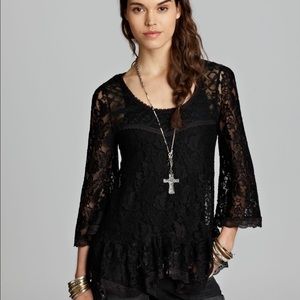 gorgeous black lace peplum top