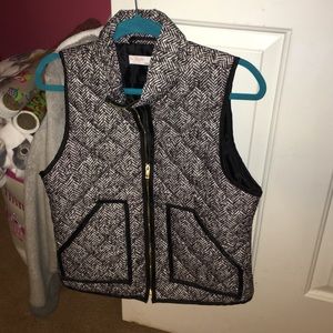 Black and white herringbone Vest