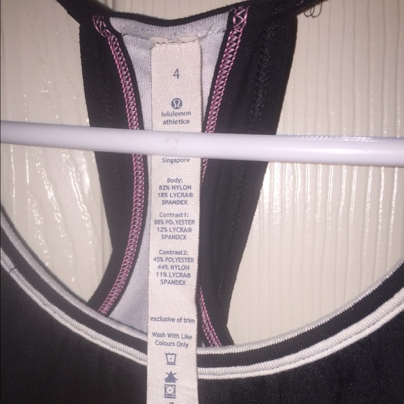 Black and white Lululemon No Limits Tank - Picture 3 of 4