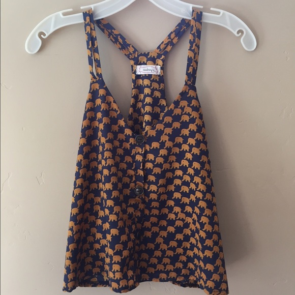 Audrey 3+1 Tops - Audrey 3+1 Top with Elephant Print