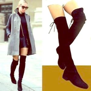 Over the knee faux suede boots
