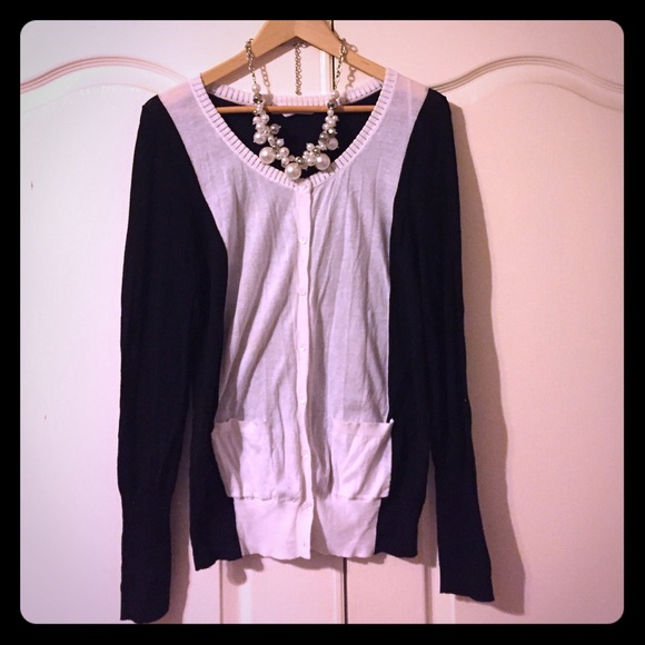 victoria's secret black & white cardigan