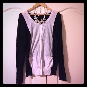 victoria's secret black & white cardigan