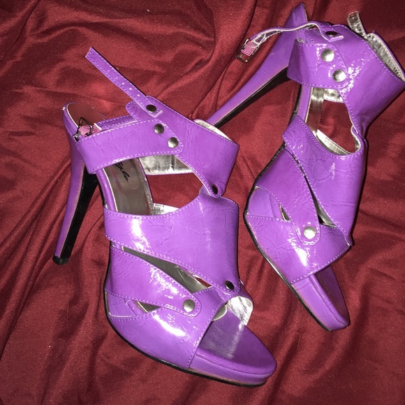 Purple platform heels