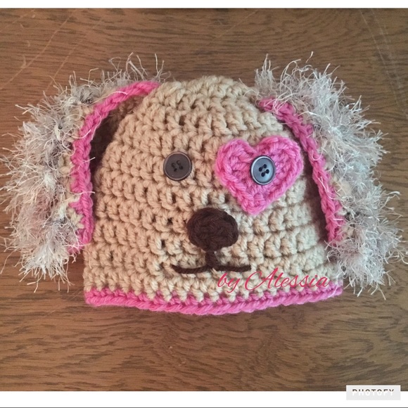 Handmade girl puppy dog hat - Picture 2 of 2