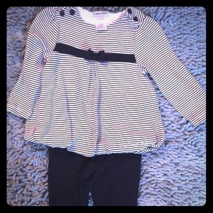 Calvin Klein girls set black and white striped