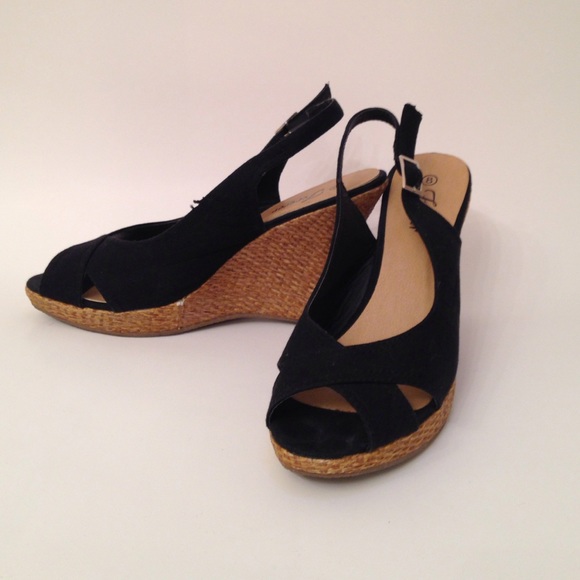 Summer Black Wedges Sandals