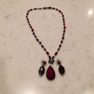 Garnet colored jewelry set! Perfect for holidays!