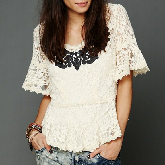 SELLING: Free People With Flair Top - Picture 2 of 4