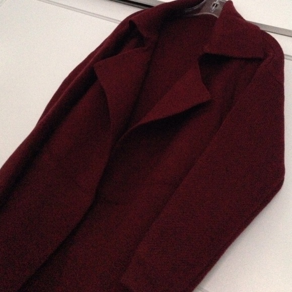 NWOT Burgundy Long Coat/Sweater - Picture 3 of 4