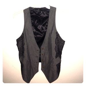 Lace Paneled Suit Vest
