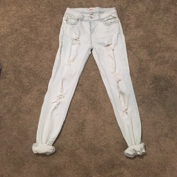 Light washed and ripped  boyfriend jeans