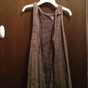 Olive Sleeveless Cardigan