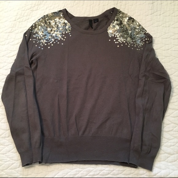 Gray Sequins Sweater