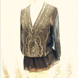 Parker Sheer black beaded top