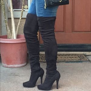 Shoe dazzle Thigh high faux suede boots