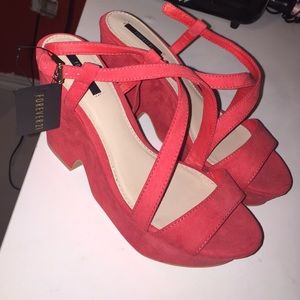 Shoes/Wedge/High coral/red
